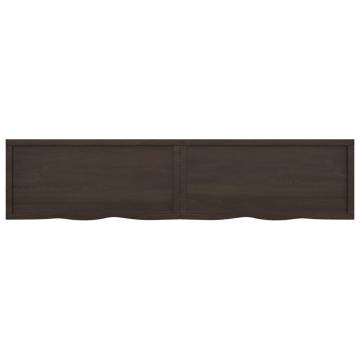 Dark Brown Solid Oak Bathroom Countertop - 220x50 cm