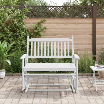 Glider Bench White - Relaxing Solid Wood Poplar Design