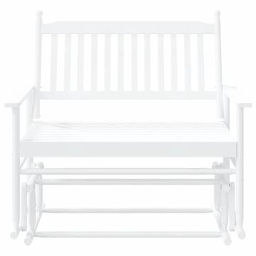 Glider Bench White - Relaxing Solid Wood Poplar Design