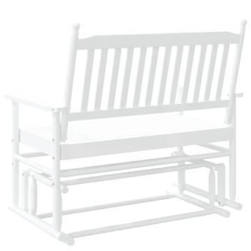 Glider Bench White - Relaxing Solid Wood Poplar Design