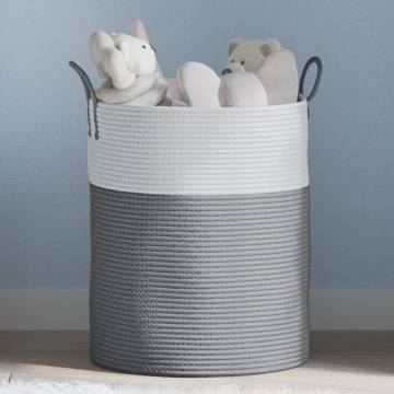 Stylish Grey & White Storage Basket Ø38x46 cm - Hipomarket