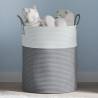 Storage Basket Grey and White Ø38x46 cm Cotton Colour grey and white Size 38 x 46 cm 