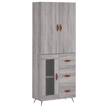 Highboard Grey Sonoma 69.5x34x180 cm - Stylish Storage Solution