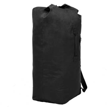 Army-Style Duffel Bag 85 L Black - Durable & Spacious Travel Gear