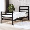 Black Solid Wood Pine Bed Frame 90x190 cm - Single