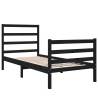 Black Solid Wood Pine Bed Frame 90x190 cm - Single