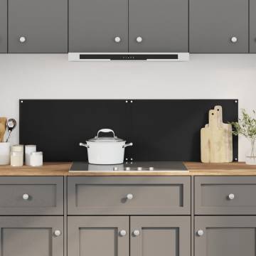 Black Tempered Glass Kitchen Backsplashes - 2 pcs | HipoMarket