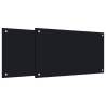 Black Tempered Glass Kitchen Backsplashes - 2 pcs | HipoMarket