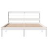 White Bed Frame with Headboard - Solid Pine, 120x200 cm