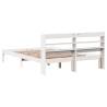 White Bed Frame with Headboard - Solid Pine, 120x200 cm