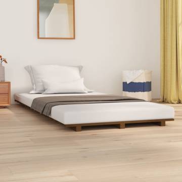 Honey Brown Solid Wood Bed Frame 100x200 cm | Hipo Market