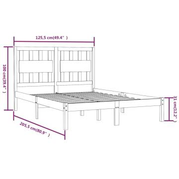 Black Solid Wood Pine Bed Frame 120x200 cm - Hipomarket