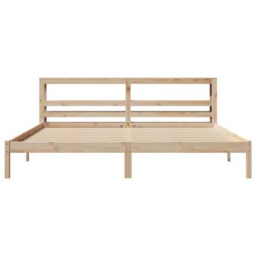 Super King Bed Frame with Headboard - Solid Pine Wood 180x200 cm