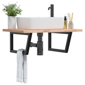 Stylish Black Trapezium Shelf Brackets for Washbasin - 2 pcs