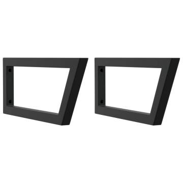 Stylish Black Trapezium Shelf Brackets for Washbasin - 2 pcs