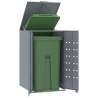  Wheelie Bin Storage for Single Bin Grey 69x79x117 cm Steel Colour grey Number of bins 1 