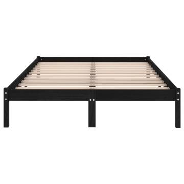 Stylish Black Solid Wood Pine Bed Frame - 120x200 cm