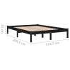 Stylish Black Solid Wood Pine Bed Frame - 120x200 cm