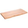 Rustic Wall Shelf - Light Brown Solid Oak 80x40x(2-4) cm