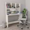  Desk with Shelf White 110x45x157 cm Engineered Wood Colour white 