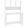 Stylish White Desk with Shelf - Space-Saving Design 110x45x157 cm