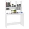 Stylish White Desk with Shelf - Space-Saving Design 110x45x157 cm