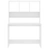 Stylish White Desk with Shelf - Space-Saving Design 110x45x157 cm