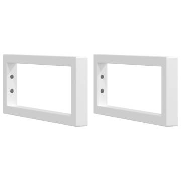 Shelf Brackets for Washbasin - 2 pcs White Rectangular Steel