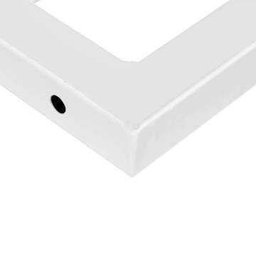 Shelf Brackets for Washbasin - 2 pcs White Rectangular Steel