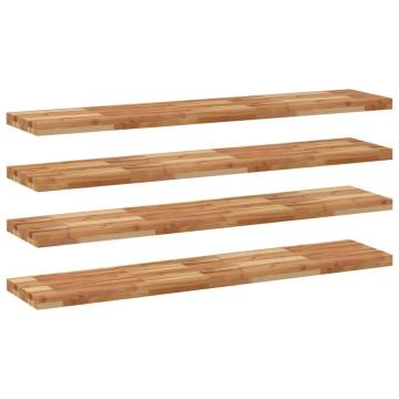 Floating Shelves 4 pcs - Solid Acacia Wood | Hipomarket