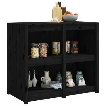 Outdoor Kitchen Cabinet Black - Solid Pine 106x55x92 cm