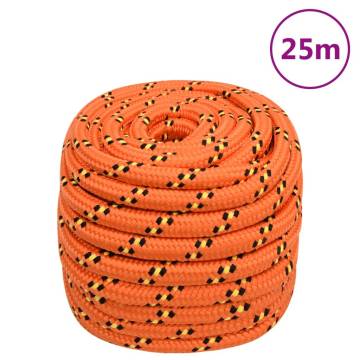 Durable 20mm Orange Boat Rope - 25m Polypropylene | HipoMarket