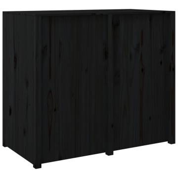 Outdoor Kitchen Cabinet Black - Solid Pine 106x55x92 cm