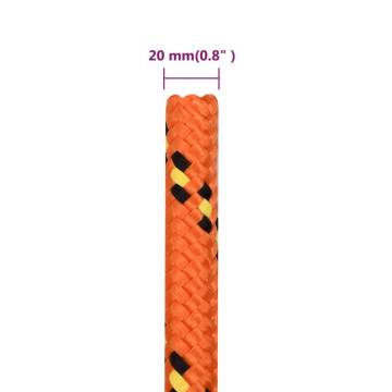 Durable 20mm Orange Boat Rope - 25m Polypropylene | HipoMarket