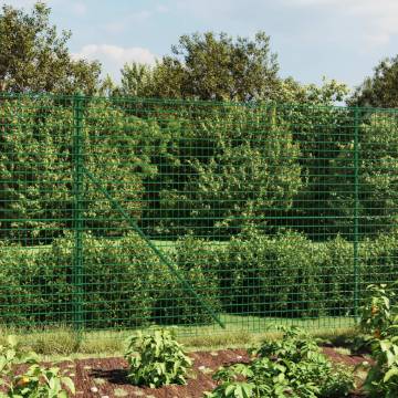 Wire Mesh Fence Green 1.4x25m Galvanised Steel - HipoMarket