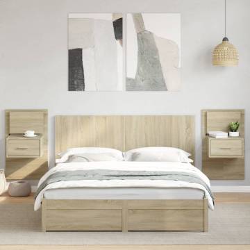 Stylish Bed Headboard with Cabinets - Sonoma Oak 160 cm