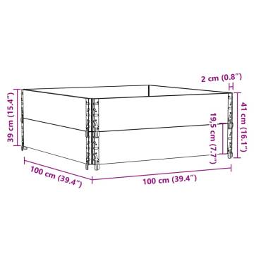 Pallet Collars 2 pcs Brown 100x100 cm Solid Wood Pine