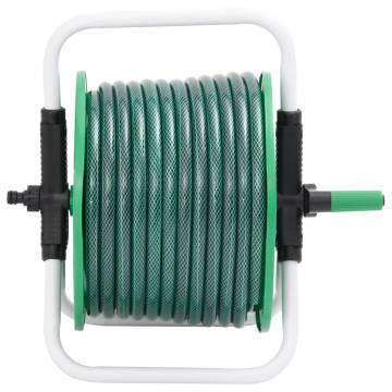 Free Standing Green Hose Reel with 50m PVC Hose - Hipomarket