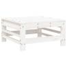 Garden Footstool with Cushion - White Solid Wood Pine