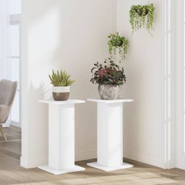 Plant Stands Set - White Engineered Wood 30x30x60 cm