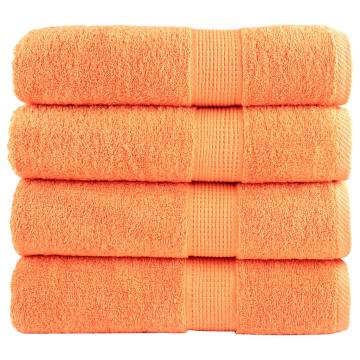 Premium Shower Towels SOLUND 4 pcs - Orange 70x140 cm