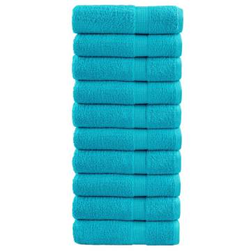 Premium Hand Towels SOLUND - 10 pcs Turquoise 50x100 cm