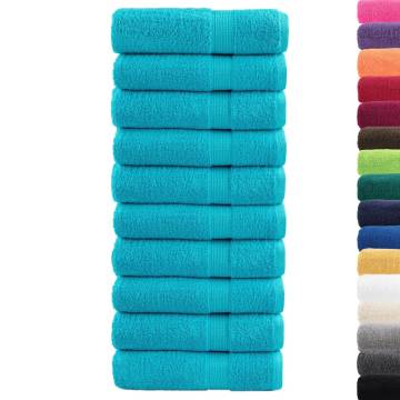 Premium Hand Towels SOLUND - 10 pcs Turquoise 50x100 cm