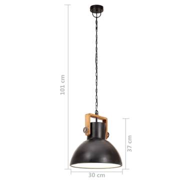 Industrial Hanging Lamp 25 W Black Round 30 cm E27