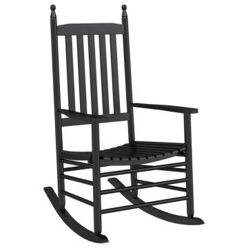 Comfortable Black Wooden Rocking Chairs - 2 Pcs Set