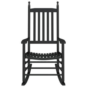 Comfortable Black Wooden Rocking Chairs - 2 Pcs Set