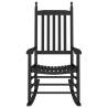 Comfortable Black Wooden Rocking Chairs - 2 Pcs Set