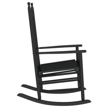 Comfortable Black Wooden Rocking Chairs - 2 Pcs Set