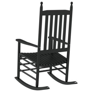 Comfortable Black Wooden Rocking Chairs - 2 Pcs Set