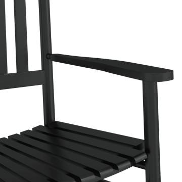 Comfortable Black Wooden Rocking Chairs - 2 Pcs Set